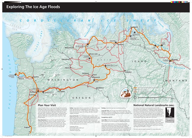 Map depicting route of Ice Age trail