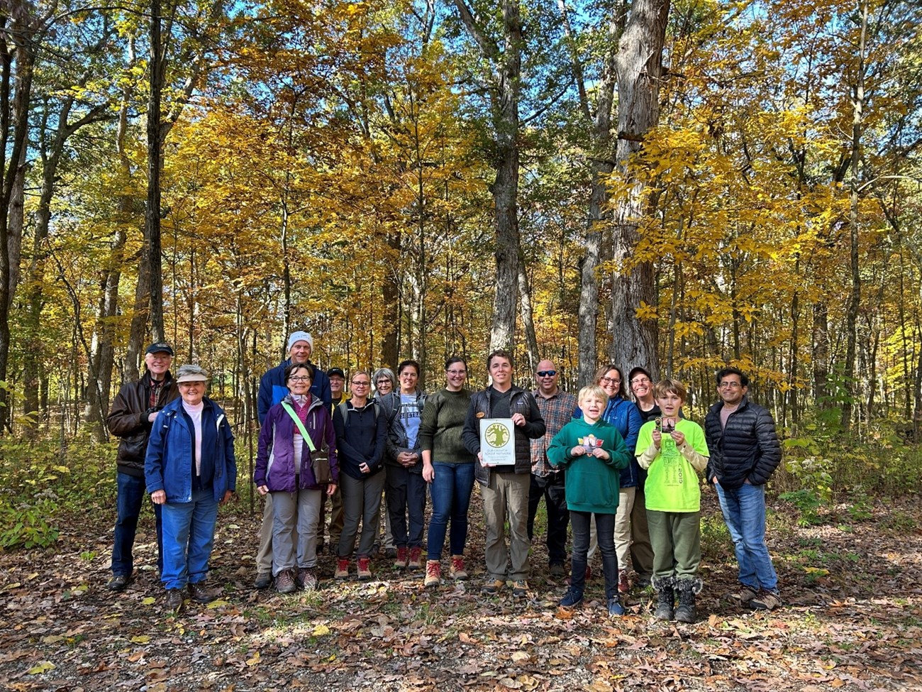 Group of people in the woods