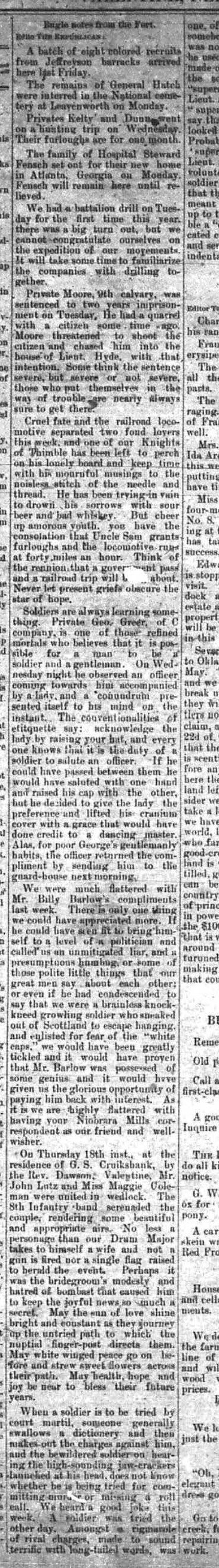 Black and white cropped photo of a newspaper column.