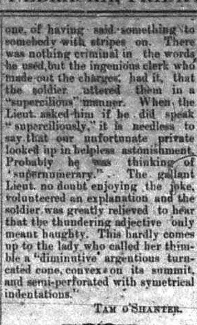 Black and white cropped photo of a newspaper column.