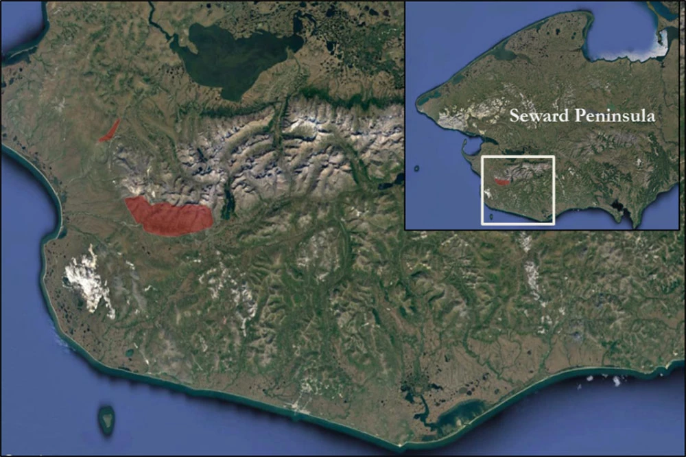 5_red knot map_web A map of the Seward Peninsula and red knot nesting sites.