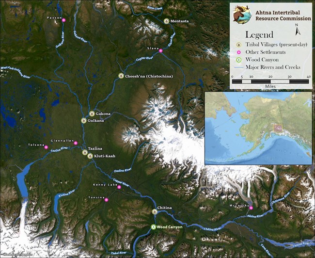 A map of the study area and location of villages.