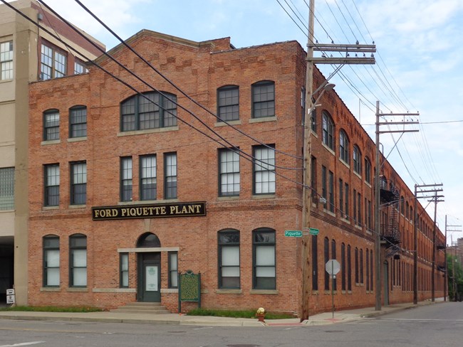 Brick factory building.