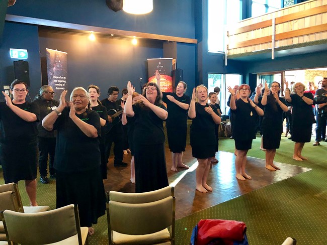 Kapa haka dancers at the New Zealand Starlight Conference