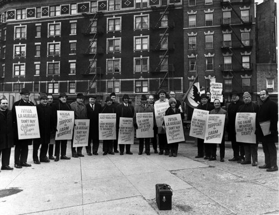 A demonstration supporting the grape boycott in New York.