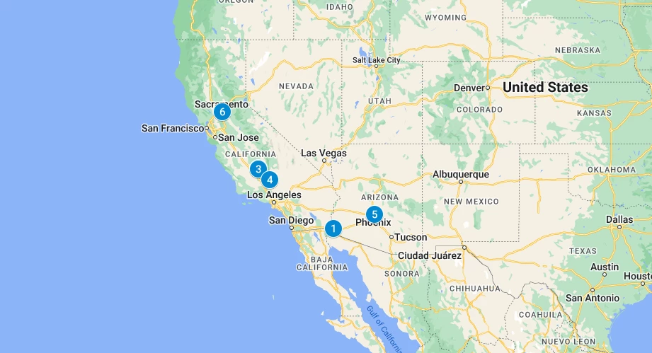 This map shows the locations of the different places featured in this article. This map shows the locations of the different places featured in this article.