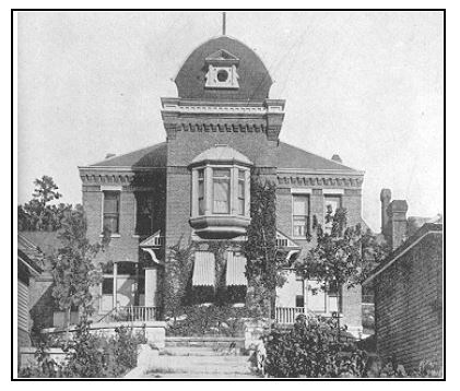 black and white building