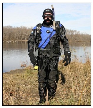 Ethan Nedeau ready for a mussel survey. Photo courtesy of Ethan Nedeau’s biodrawversity webpage.