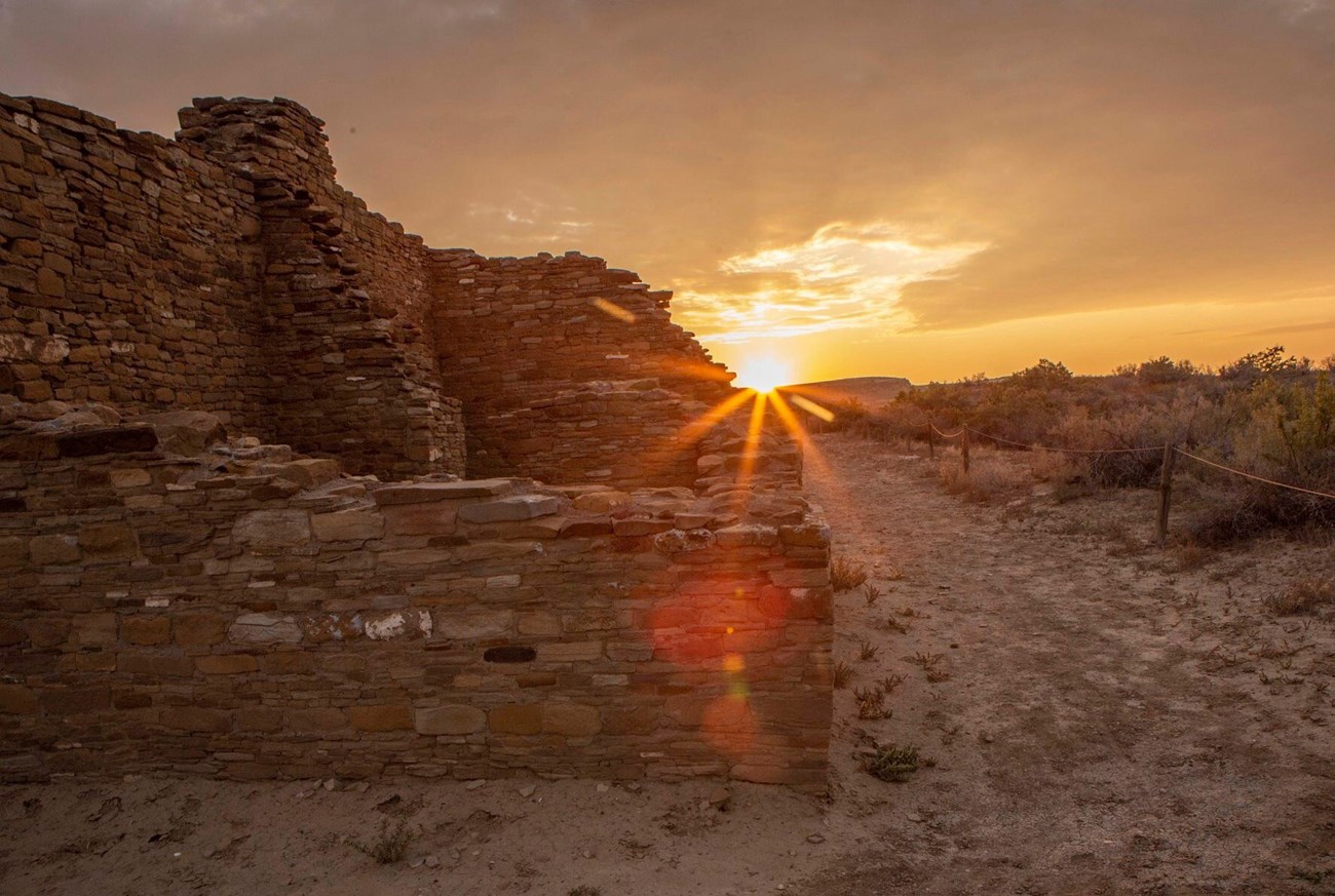 sunrise equinox_web A pueblo structure in the desert southwest.