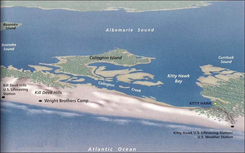 Map of Kitty Hawk and Kill Devil Hills area. Map of Kitty Hawk and Kill Devil Hills area.