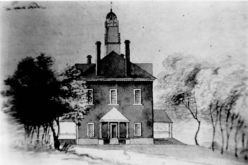 Watercolor of original State House by J.S. Glennie, 1811. Watercolor of original State House by J.S. Glennie, 1811.