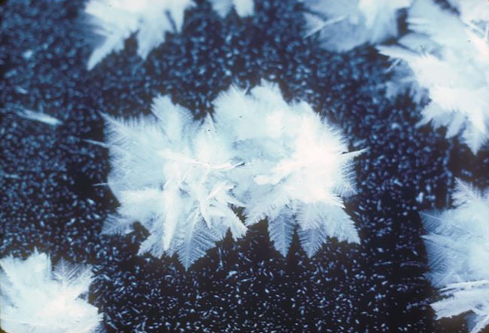 Image of frost on a frozen lake