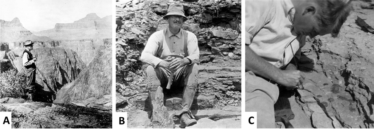 Figure 1 - Historic Paleontologists three images of paleontologists