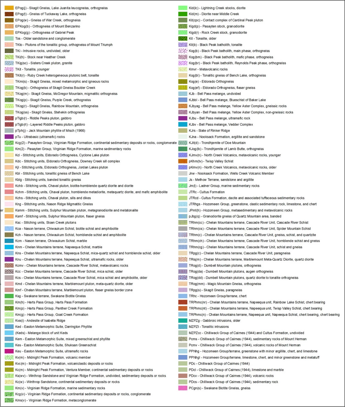 NOCA-geologic-map-legind-2-of-2 Geologic map legend for park, part 2.