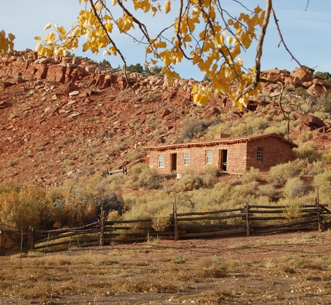 stone cabin on slope