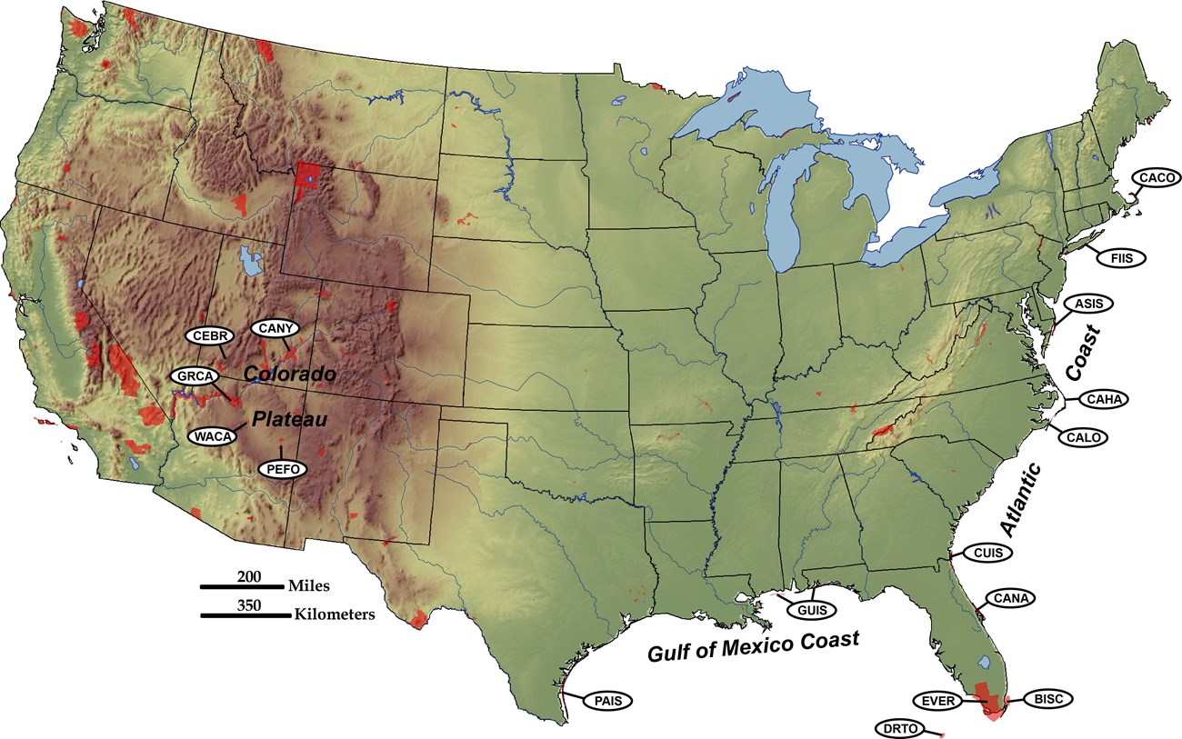 shaded, raised relief map of north america