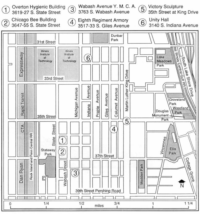 Map of Historic Places in the Black Metropolis Today.
