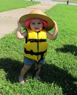 Little girl in life jacket