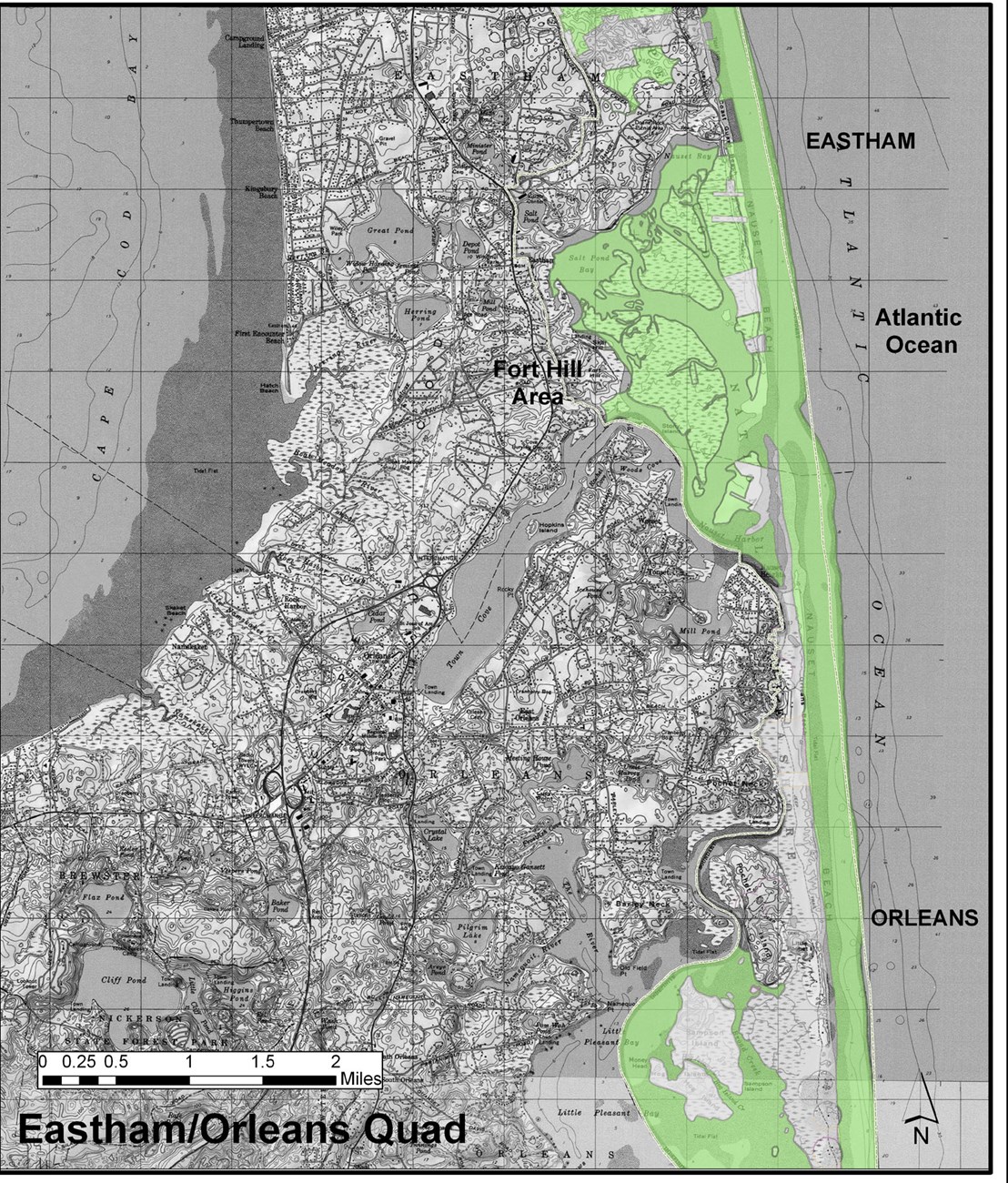 A map depicting road, houses, and boundaries.