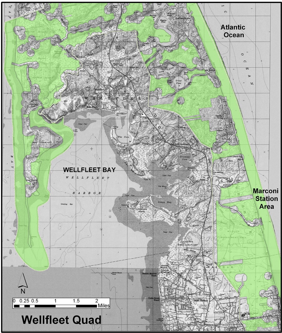 A map depicting road, houses, and boundaries.