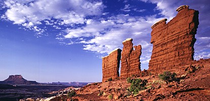 photo: Remnants of Organ Rock Shale form many spires in the Maze District's Land of Standing Rocks.