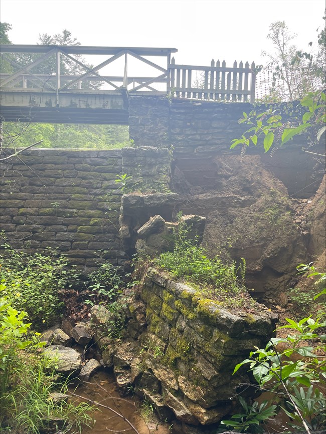 Rock Wall damage from storm