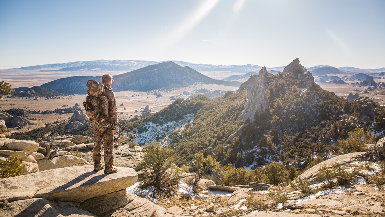 Archery Deer Hunter in City of Rocks