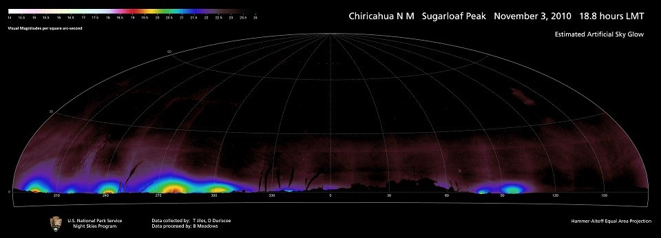 Special light pollution imaging that shows artificial light.