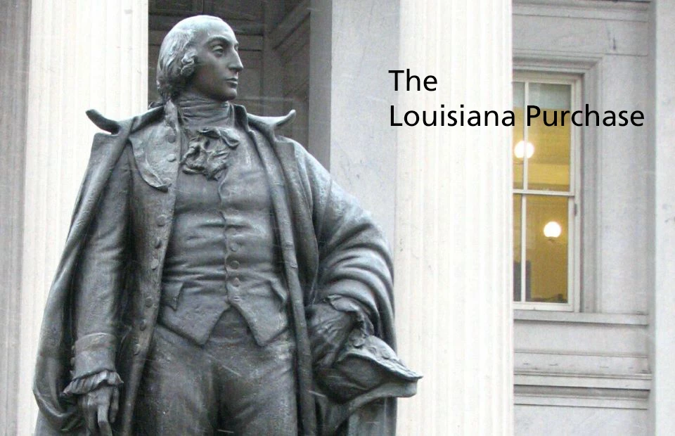 Statue of Albert Gallatin in front of the U.S. Treasury Building