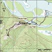 A map of a crew's path and a computer generated version. 