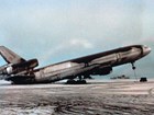 ash from an eruption sets a large airplane off-balance
