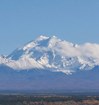 A large snow-capped peak