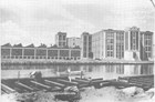 Huge mill complex, with buildings ranging from one to three stories in height.