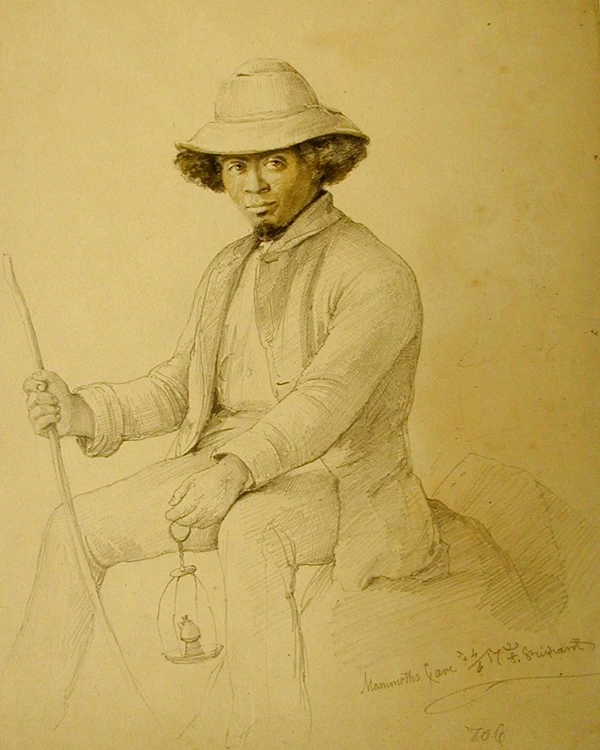 A drawing of a man sitting in a chair