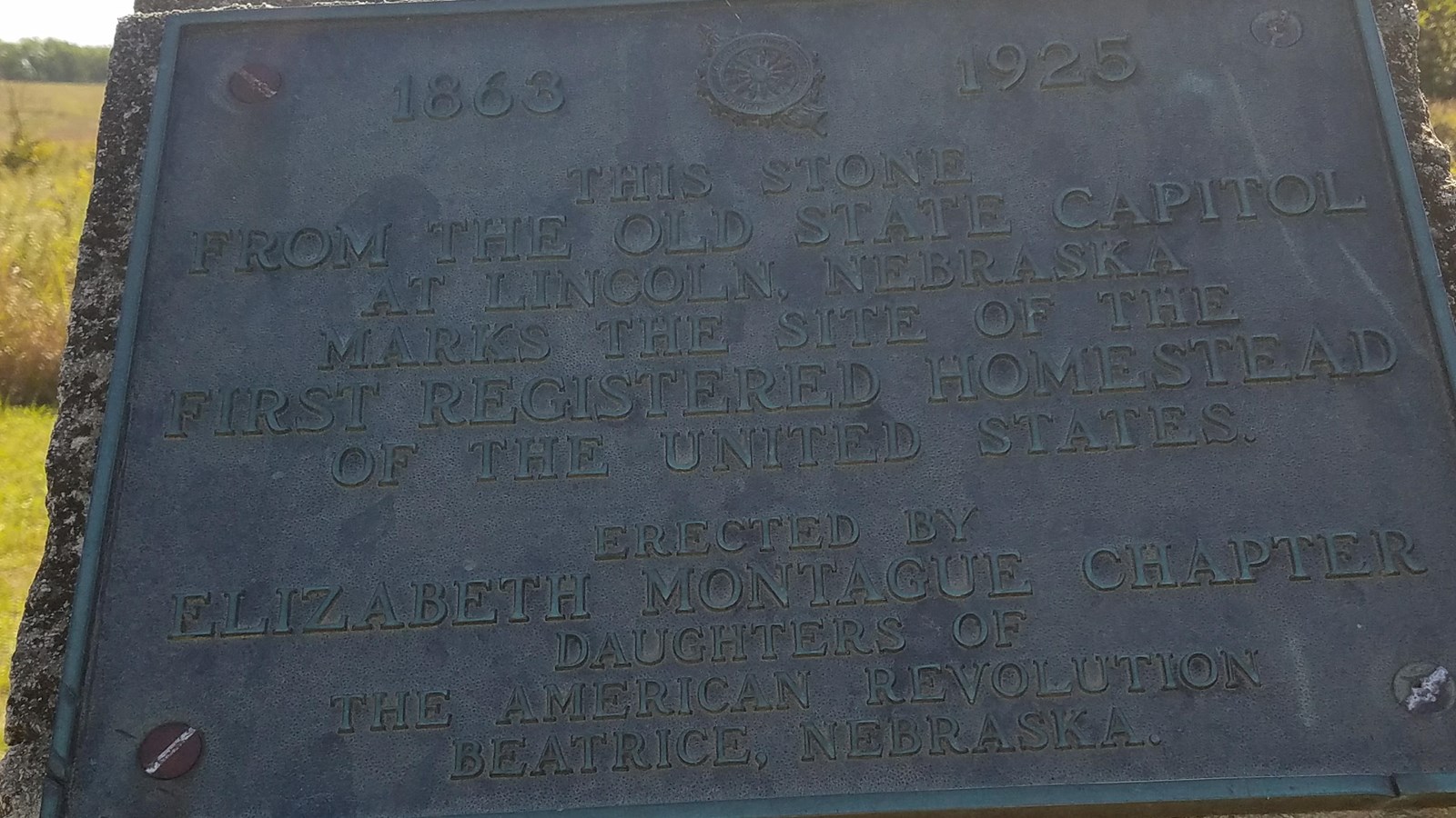 Plaque memorializing the location