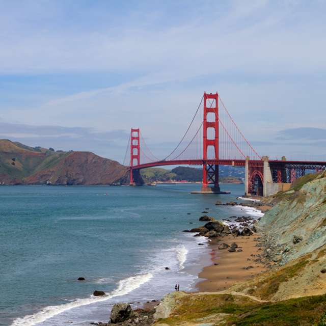 golden gate bridge with Marin Headlands and Presidio