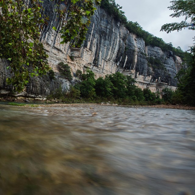 A bluff lining the Buffalo River.