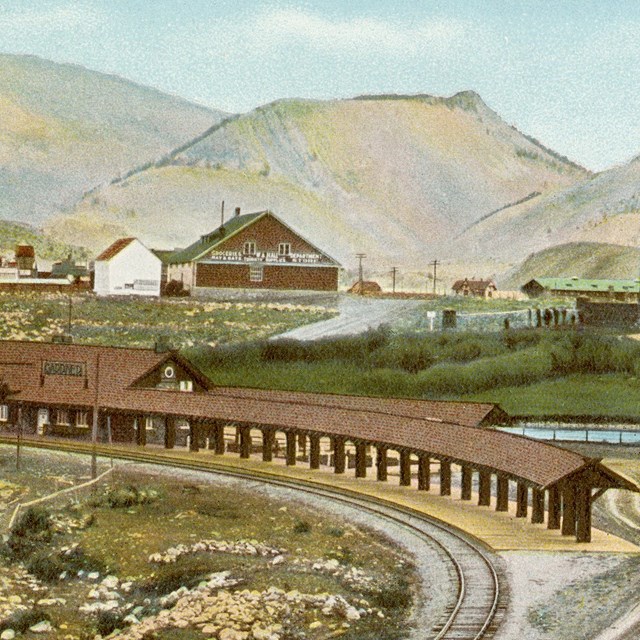 No. 183 - Northern Pacific Depot - Gardiner, Montana (Postcard)
