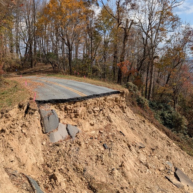 Road damage at MP 337