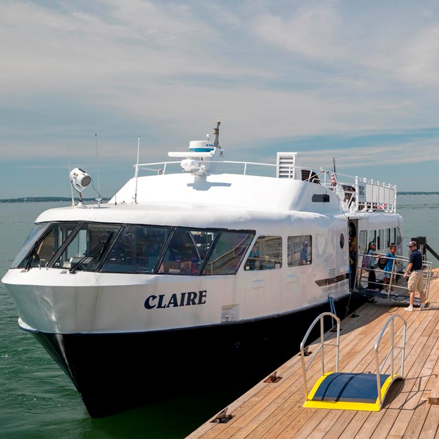 Public ferry docked