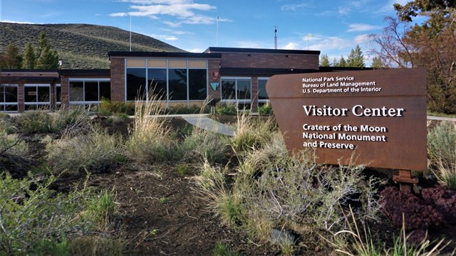 Photo of the visitor center exterior at Craters of the Moon.