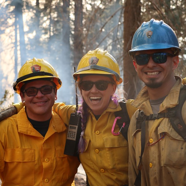 Firefighters pose for a picture.