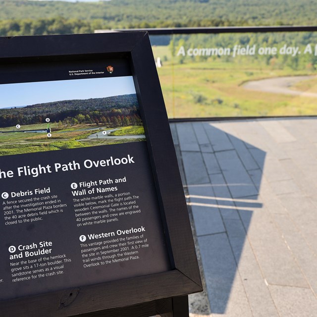 A memorial information panel.