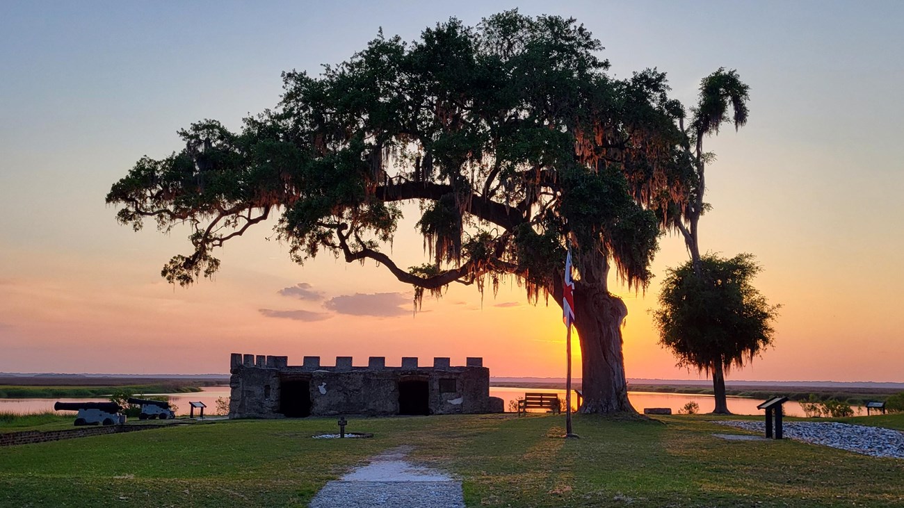 Image of the fort at Sunset 