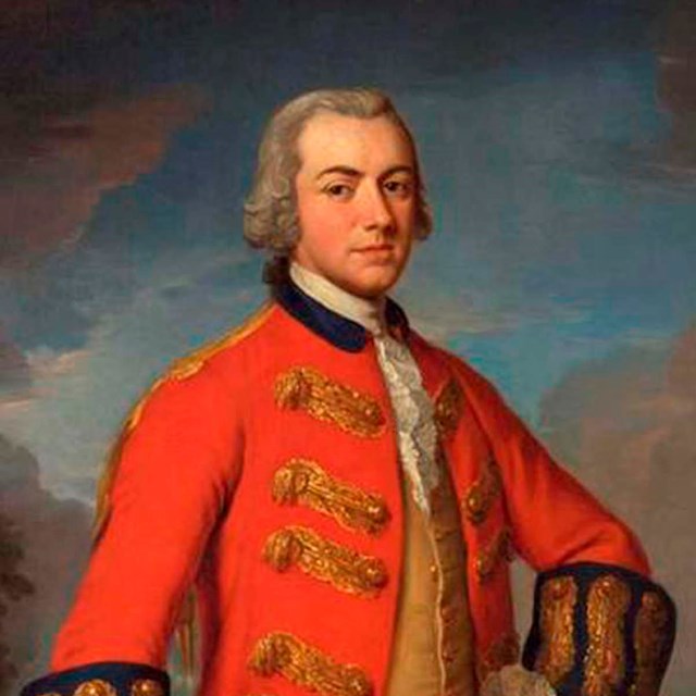 Portrait of Henry Clinton standing in military uniform