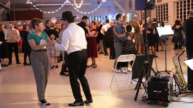 Photo of couple dancing.