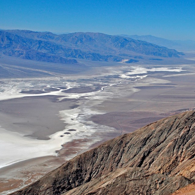 desert basin with adjacent mountains