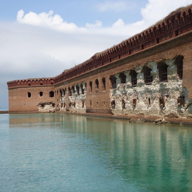 water damaged masonry fort