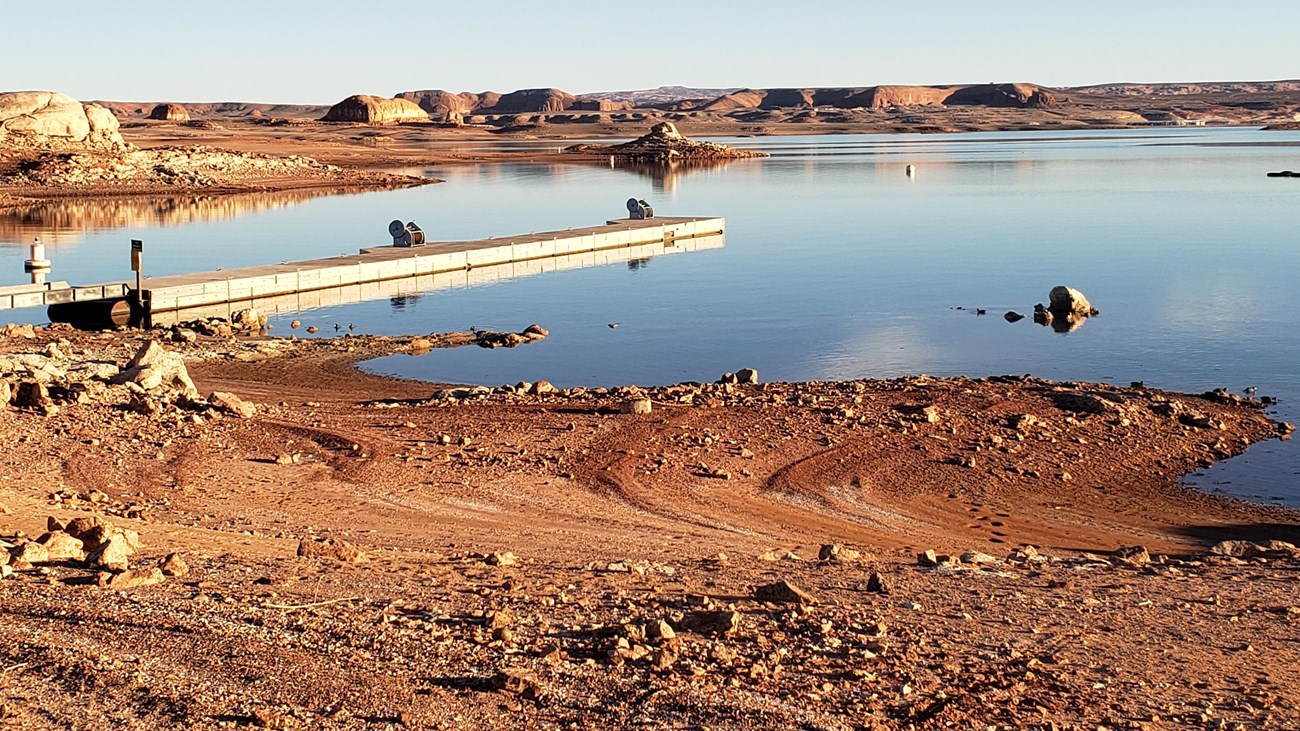 Dock on desert lake