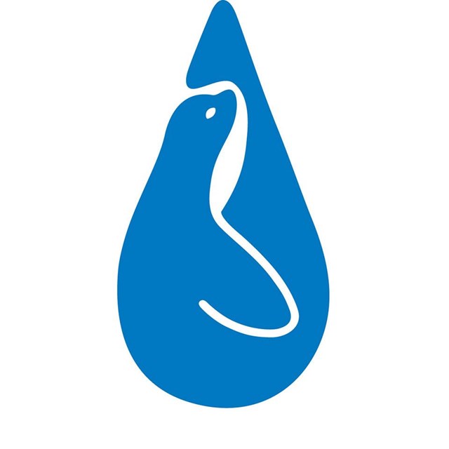 sea otter shaped into raindrop logo